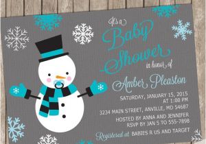 Snowman Baby Shower Invitations Snowman Shower Invitation Boy Winter Baby Shower