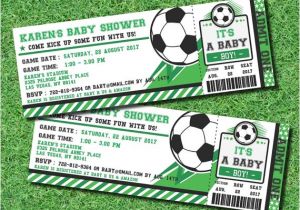Soccer Baby Shower Invitations soccer Ticket Pass Football Baby Shower Printable 2 5 X 7