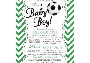Soccer themed Baby Shower Invitations Modern Chevron It S A Baby Boy soccer Baby Shower 5×7
