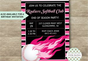 Softball Birthday Invitations softball Birthday Invitations softball Party