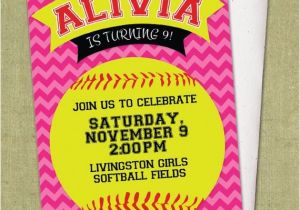 Softball Birthday Party Invitations Chevron softball Invitation Diy Printable Birthday Party