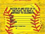 Softball Birthday Party Invitations Girls softball Party Diy Invitations by