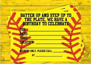 Softball Birthday Party Invitations Girls softball Party Diy Invitations by