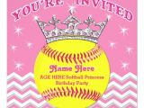 Softball Birthday Party Invitations softball Princess softball Birthday Invitations Zazzle