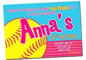 Softball Invitations Birthday Printable softball Birthday Party Invitation Digital File