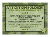 Soldier Birthday Party Invitations 3 000 Army Invitations Army Announcements Invites Zazzle
