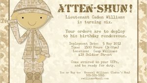 Soldier Birthday Party Invitations Bear River Photo Greetings soldier Birthday Party Invitation