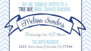 Something Blue Bridal Shower Invitations Chevron something Blue Bridal Shower Invitation Bailey