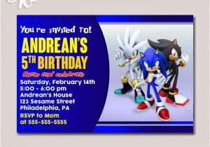 Sonic the Hedgehog Birthday Party Invitations sonic the Hedgehog Birthday Party Card Digital Invitation