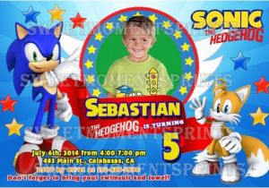 Sonic the Hedgehog Birthday Party Invitations sonic the Hedgehog Custom Photo Birthday by Sweetmomentsprints