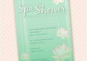 Spa Bridal Shower Invitations Spa themed Bridal Shower Invitation by Llpapergoods On Etsy