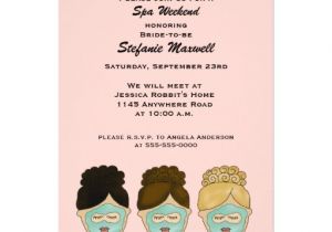 Spa Bridal Shower Invitations Spa Weekend Bridal Shower Invitation Zazzle
