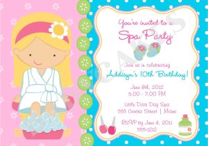 Spa Invitations for Birthday Party Girls Spa Birthday Party Invitations Home Party Ideas