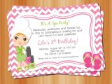 Spa Invitations for Birthday Party Printable Girl Spa Birthday Party Invitation Manicure