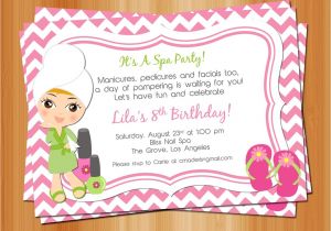 Spa Invitations for Birthday Party Printable Girl Spa Birthday Party Invitation Manicure