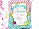 Spa Invitations for Birthday Party Spa Birthday Invitation Spa Party Invitation Sleepover