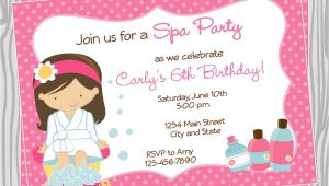Spa Invitations for Birthday Party Spa Birthday Party Invitations Party Invitations Templates
