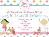 Spa Party Invitation Template Free Printable Spa Birthday Party Invitations Spa at