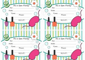 Spa Party Invitation Template Free Spa Party Invitation Template Diy and Crafts In