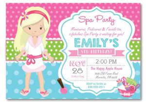 Spa Party Invitation Template Spa Party Invitation Spa Birthday Party Invitation