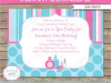 Spa Party Invitation Template Spa Party Invitations Template Birthday Party