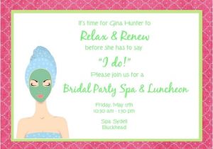 Spa themed Bridal Shower Invitations 7 Best Spa Parties Images On Pinterest