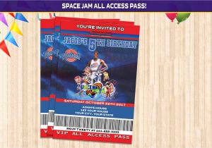 Space Jam Party Invitations Space Jam Vip Birthday Invitation Space Jam Party Invitation