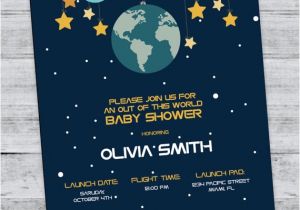 Space themed Baby Shower Invitations Space Baby Shower Invitation Outer Space Shower by
