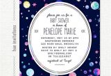 Space themed Baby Shower Invitations Space themed Baby Shower Invitation Modern Girls Baby Shower