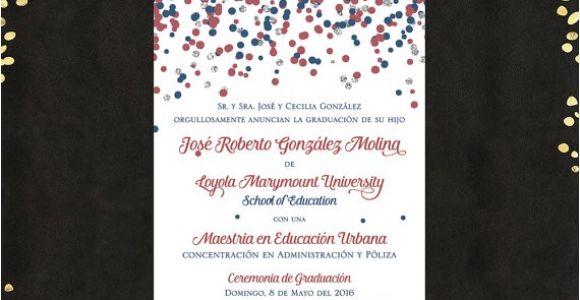 Spanish Graduation Invitations Qty 25 Spanish College Graduation Invitations Announcements