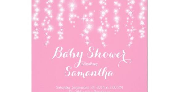 Sparkle Baby Shower Invitations Modern Sparkle Girls Baby Shower Invitation