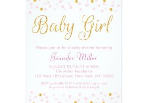 Sparkle Baby Shower Invitations Pink & Gold Glitter Baby Shower Invitations