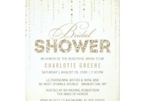 Sparkly Bridal Shower Invitations Gold Glitter Look Bridal Shower Invitation