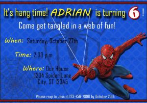 Spiderman Birthday Invitation Template Spiderman Printable Birthday Invitation