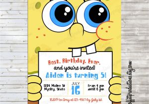 Spongebob Squarepants Invitations Birthday Party Modern Spongebob Birthday Party Invitation