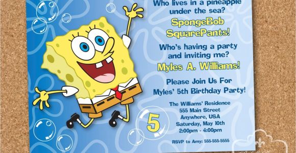 Spongebob Squarepants Invitations Birthday Party Spongebob Squarepants Birthday Party Printable Invitation
