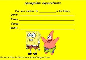 Spongebob Squarepants Invitations Birthday Party Spongebob Squarepants Party Invitations