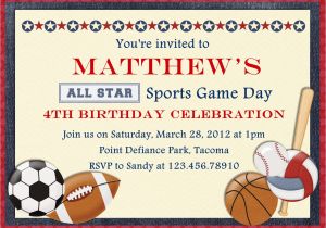 Sports Birthday Party Invitation Wording Sports Party Invitation Wording