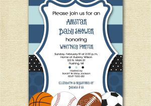 Sports themed Baby Shower Invitation Templates Sports Baby Shower Invitations