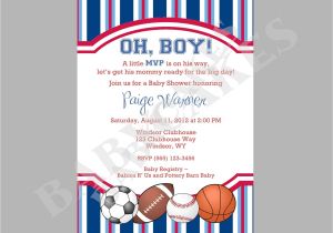 Sports themed Baby Shower Invitation Templates Sports theme Baby Shower Invitation Diy Print Your by