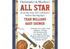 Sports themed Baby Shower Invitations for Boy Sports Baby Shower Invitations
