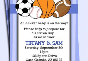 Sports themed Baby Shower Invitations for Boy theme Sports themed Baby Shower Invitations Boy Sports