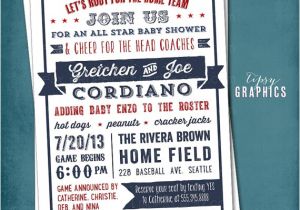 Sports themed Bridal Shower Invitations All Star Baby or Wedding Shower Americana Sports by Mtipsy