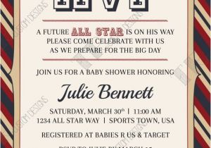 Sports themed Bridal Shower Invitations All Star Mvp Vintage Sports themed Baby Shower Invitation