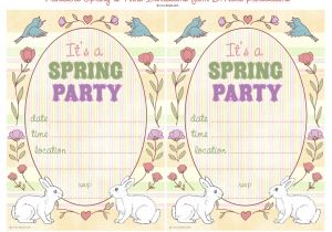 Spring Party Invitation Templates Free Bnute Productions Free Printable Spring is Here Easter