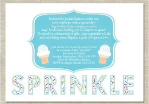 Sprinkle Baby Shower Invitation Wording Baby Sprinkle Invitation Printable Ice Cream by