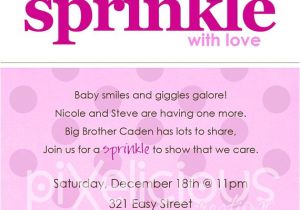 Sprinkle Baby Shower Invitation Wording Sprinkle Custom Baby Shower Invitation Girl by