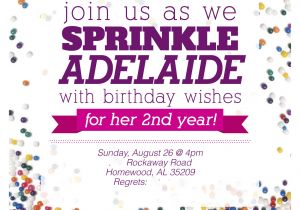 Sprinkle Birthday Invitations Sprinkle Party Invitations