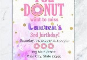Sprinkle Birthday Party Invitations Donut and Pajama Party Donut Birthday Invitation Donut
