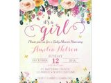 Sprinkle Birthday Party Invitations It S A Girl Floral Garden Baby Shower Invitation